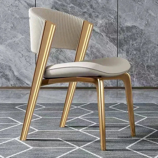 Luxury Designer Dining Chair Nordic Ergonomics Wedding Leather Dining Accent Chairs