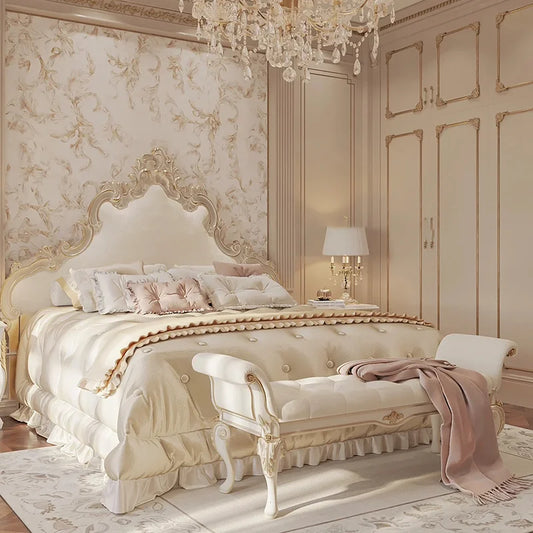 Platform Unique Bed Beauty European Simple Safe Sleeping Bed Girls Princess Sun Floor Wooden Furniture