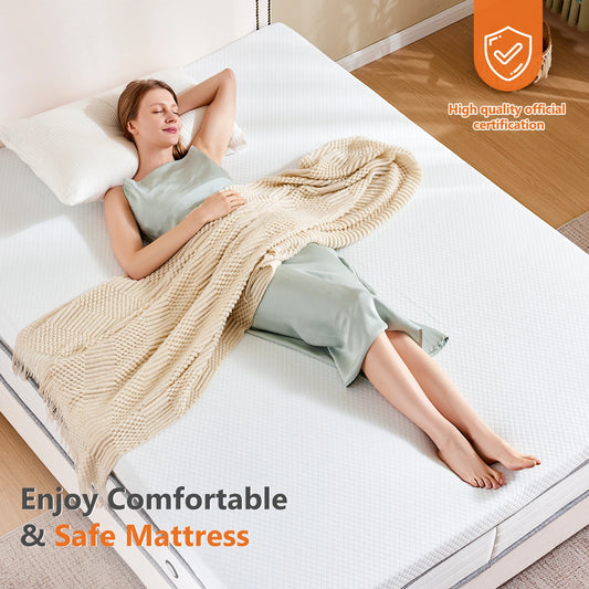 4 Inch Full Size Gel Memory Foam Mattress Topper with Removable Cover, Cooling Mattress Soft and Breathable