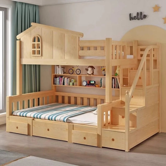 bedroom Slide kids bed, luxury king size frame, full queen, Drawer storage, bunk beds, mattress, wooden furniture