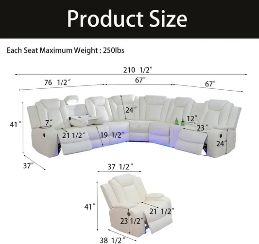 Hot sales, Power Recliner Adjustable Sofa, Loveseat Chair with Storage