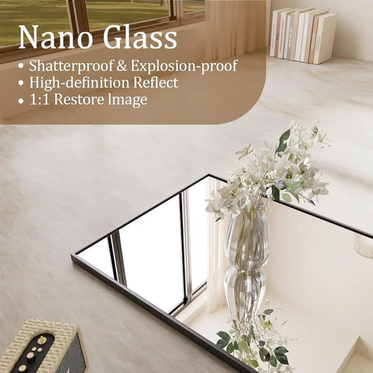 64"x21" Floor Mirror Full Length, with Stand, Leaning, Standing or Hanging Horizontally Vertically