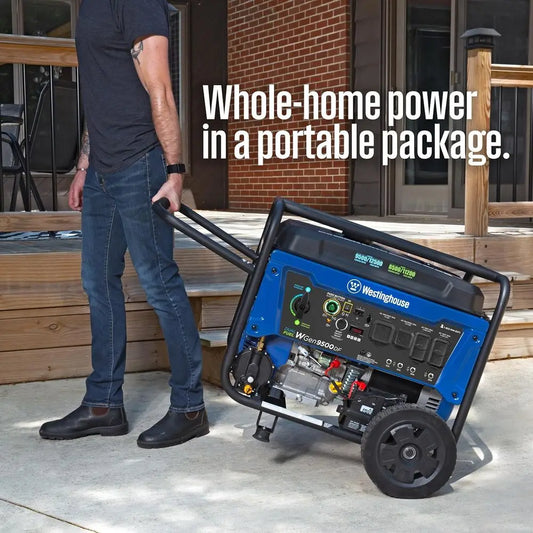 12500W Dual Fuel Portable Home Backup Generator with Remote Start and Transfer Switch