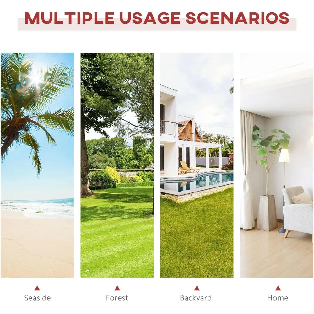 10' Wood Outdoor Hammock, with Stand Rainbow Bed, Heavy Duty Roman Arc for Patio, Backyard