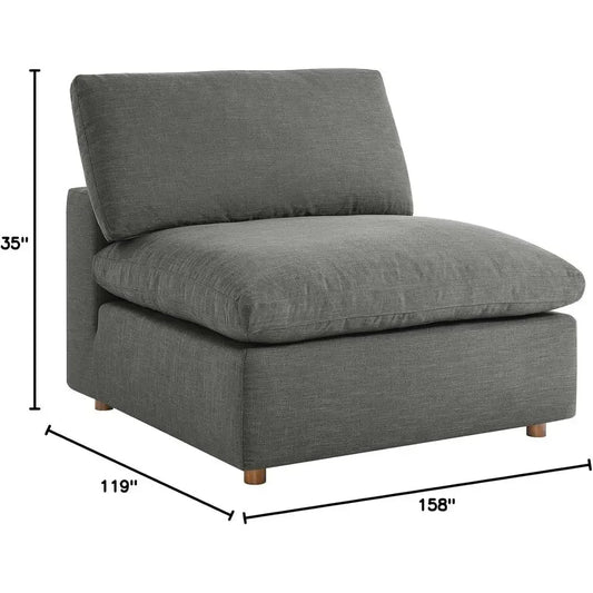 Gray 8-Piece Sectional Sofa Set with Oversized Cushions