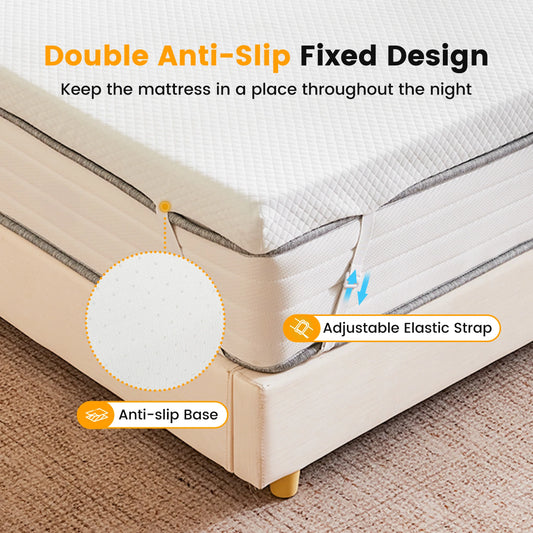 3 Inch with Fabric Cover Gel Memory Foam Mattress Topper Full Size Cooling Mattress Soft and Breathable Bed Topper