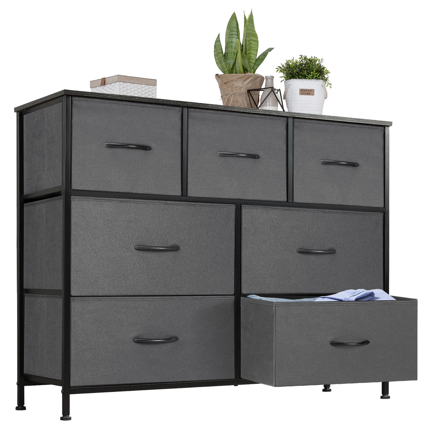 Dresser with 7 Fabric Organizer Drawers