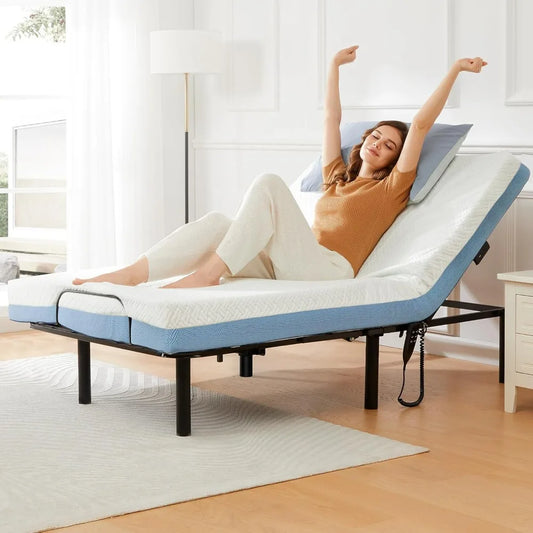 twin xl dual motor adjustable bed base - smart bed frame with wireless remote, quick setup, zero gravity