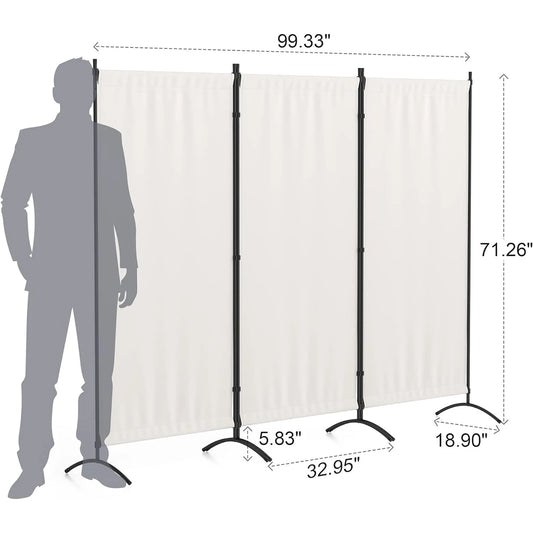 Room Divider, 99’‘W Folding Privacy Screens, 3 Panel Partitions Dividers, for Home, Office, Bedroom, Dorm Decor