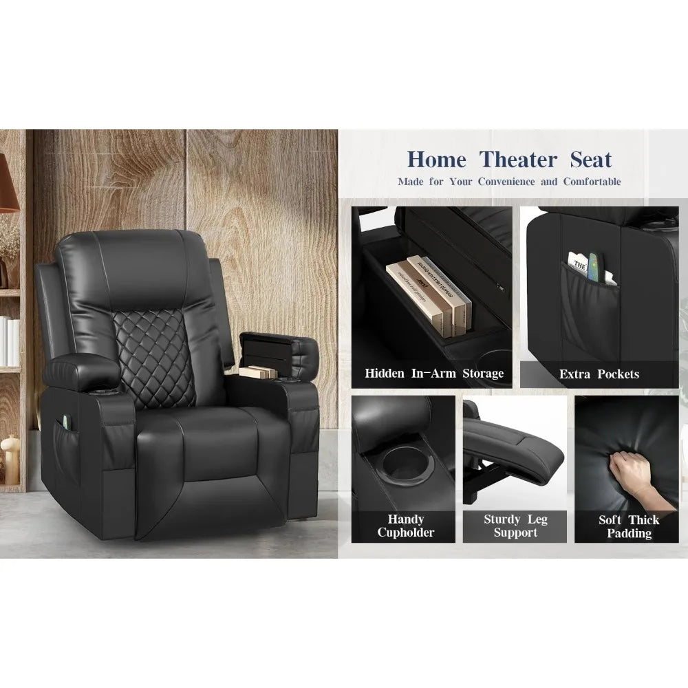 Massage Rocker Chair: Heated, 360-Degree Swivel Lounge Seat