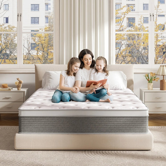 Twin XL Mattress, 12 Inch Twin XL Mattress in a Box Hybrid Design for Cooling Sleep Pressure Relief