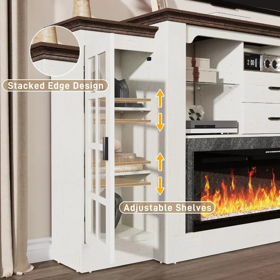 Electric Fireplace with Mantel Fireplace, TV Stand Featuring 42 Electric Fireplace for 65 Inch TV
