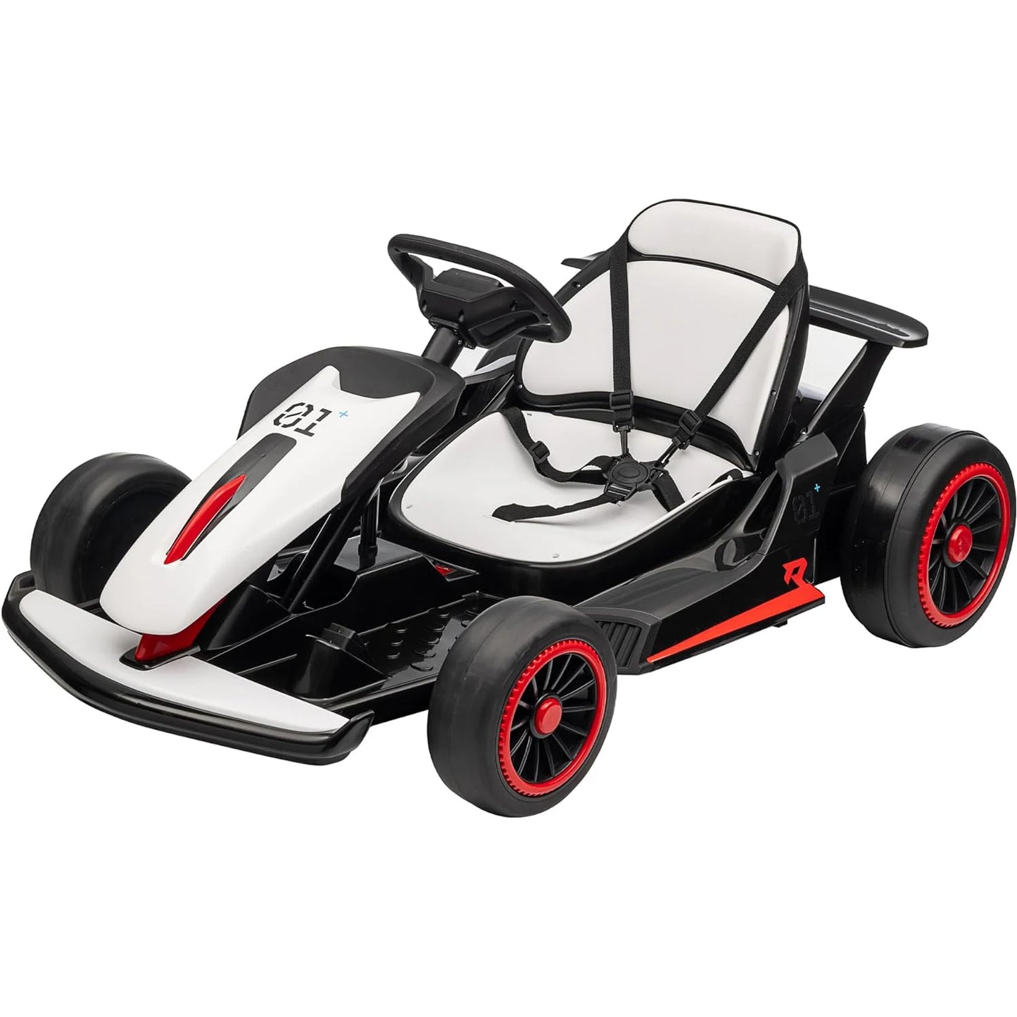 Outdoor Ride On Toy, Electric Drift Kart Car with Adjustable Seat, 200W Motor, 8.1 MPH, LED Lights 6-12 Years