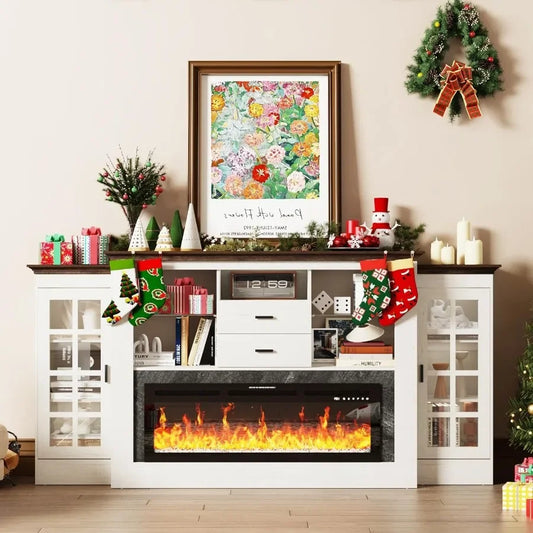 Electric Fireplace with Mantel Fireplace, TV Stand Featuring 42 Electric Fireplace for 65 Inch TV