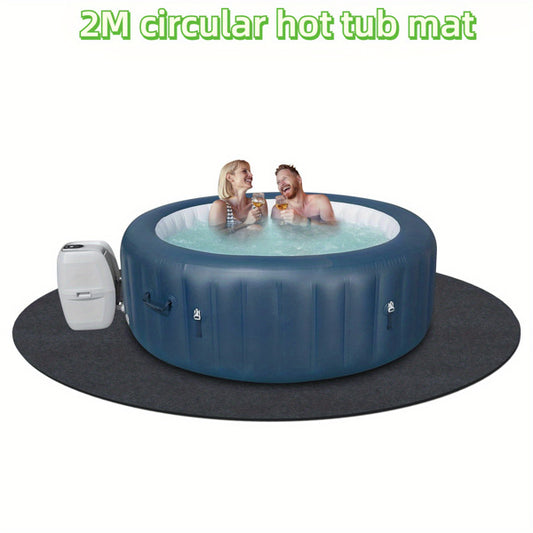 80 Inch Inflatable Hot Tub Mat, Extra Large Slip-Proof, Ground Protector for Spa Pool, Absorbent, Reusable Indoor & Outdoor
