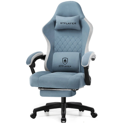Gaming Chair, Armrests & Footrest, Ergonomic Office Chair with Lumbar Support