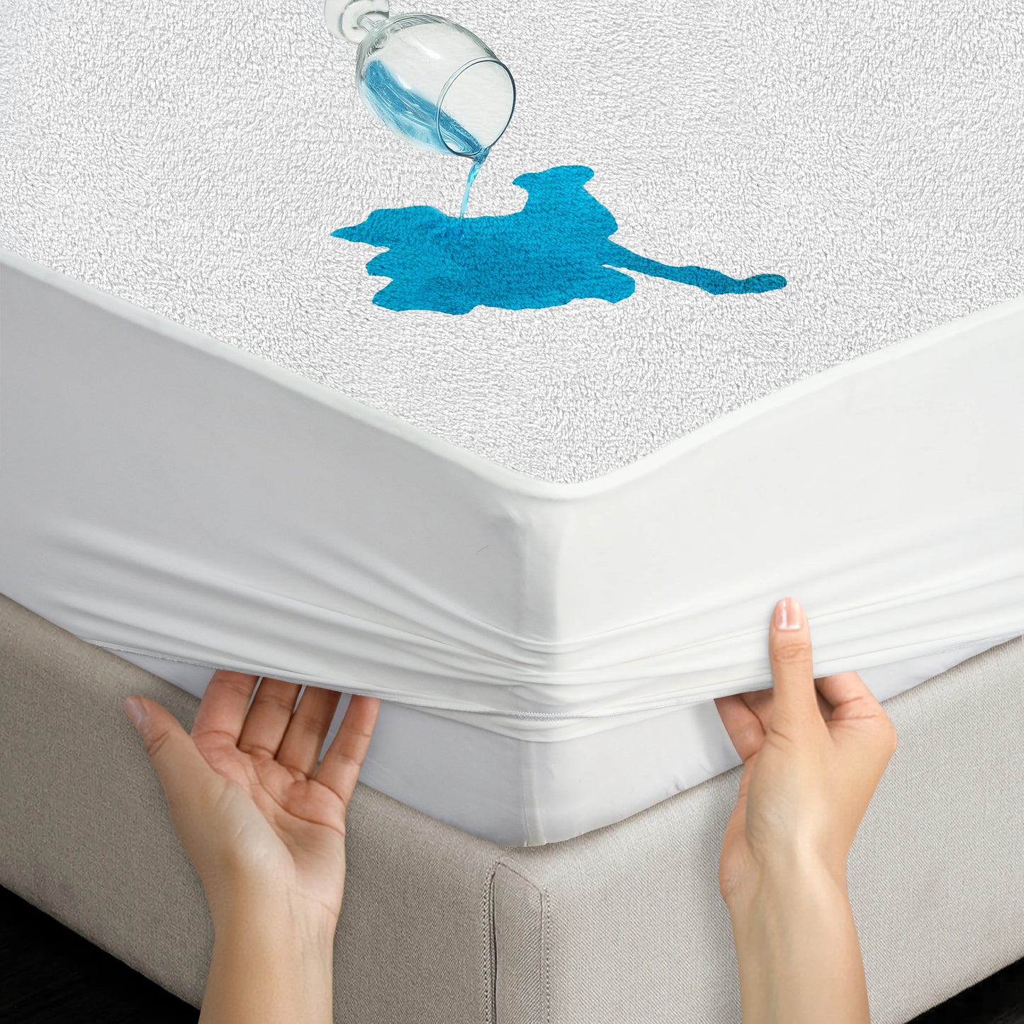 100% Waterproof Twin  Mattress Protector – Soft, Noiseless Terry Cloth Top, Absorbent Breathable Mattress Cover,