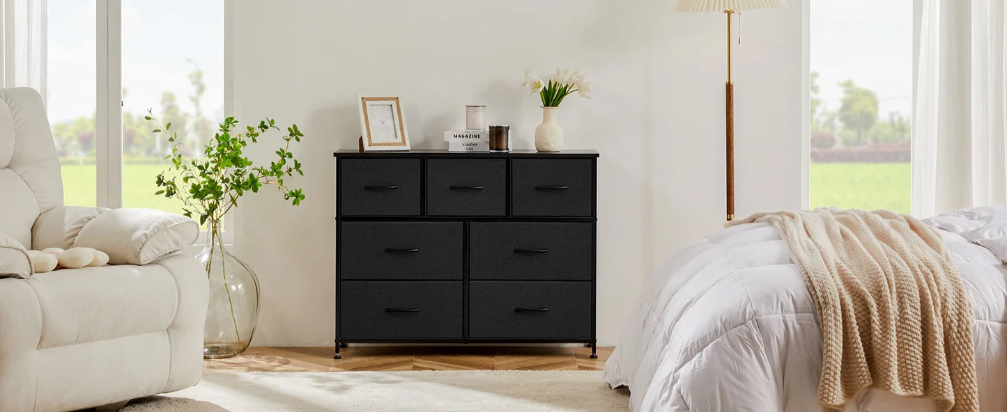 Dresser with 7 Fabric Organizer Drawers