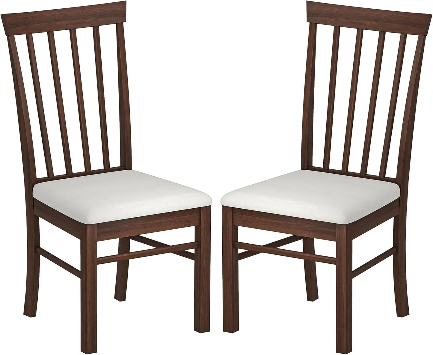 Wooden Dining Chairs Set, Farmhouse Upholstered Kitchen Chairs with Rubber Wood Frame