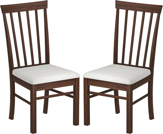 Wooden Dining Chairs Set, Farmhouse Upholstered Kitchen Chairs with Rubber Wood Frame