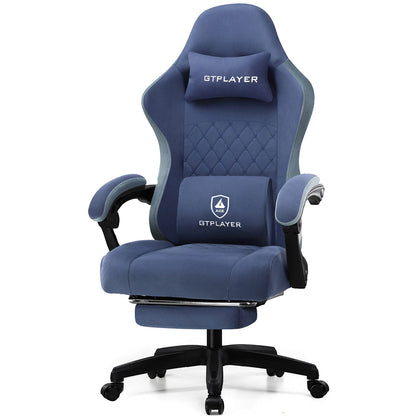 Gaming Chair, Armrests & Footrest, Ergonomic Office Chair with Lumbar Support