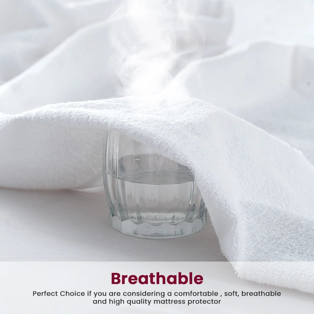 100% Waterproof Twin  Mattress Protector – Soft, Noiseless Terry Cloth Top, Absorbent Breathable Mattress Cover,