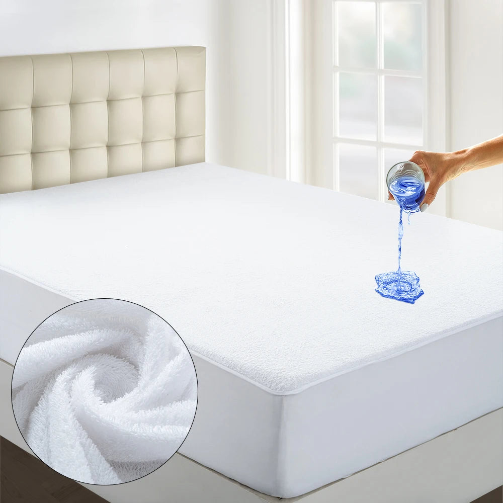 100% Waterproof Twin  Mattress Protector – Soft, Noiseless Terry Cloth Top, Absorbent Breathable Mattress Cover,