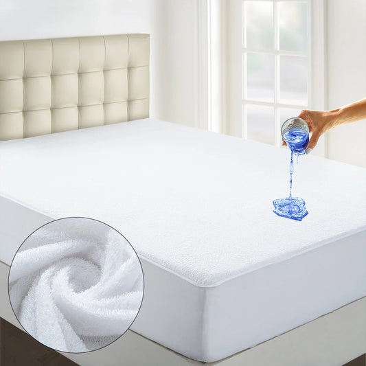 100% Waterproof Twin  Mattress Protector – Soft, Noiseless Terry Cloth Top, Absorbent Breathable Mattress Cover,