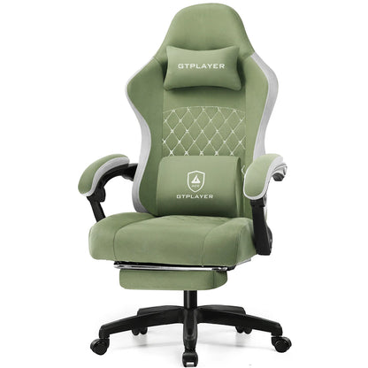 Gaming Chair, Armrests & Footrest, Ergonomic Office Chair with Lumbar Support