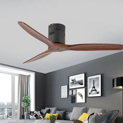 Wooden Ceiling Fan Without Lamp Fan, Bedroom Fashion Decorate  42inch Ceiling Fans With Remote Control