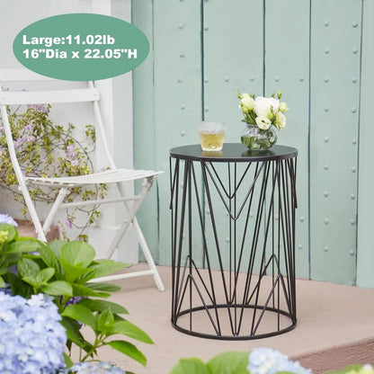 Set of 3 Black Round Nesting Tables, Multifunctional Coffee Table for Indoor Outdoor Use, Free Shipping from US