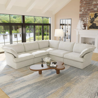 L Shape Corner Sectional Couch, Down Fill Convertible Modular Sectional Sofas for Living Room