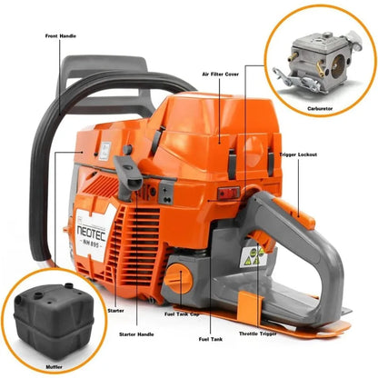 Gas Chainsaw with 28 Inch Bar,94 cc Chain Saw Power Head,