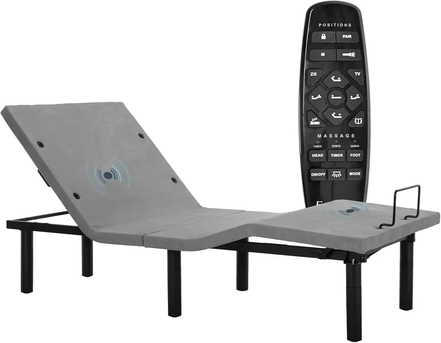 Adjustable Electric Split King Bed Base Frame with Massage, USB Type-C Ports, Zero Gravity, Under Bed Led Lighting