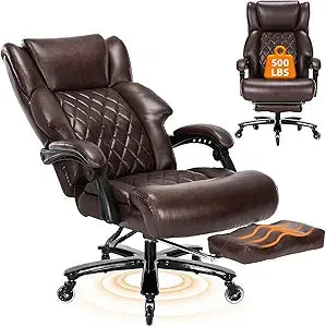 500 LBS Big and Tall Office Chair with Foot Rest High Back Recline Ergonomic Chair for Heavy People