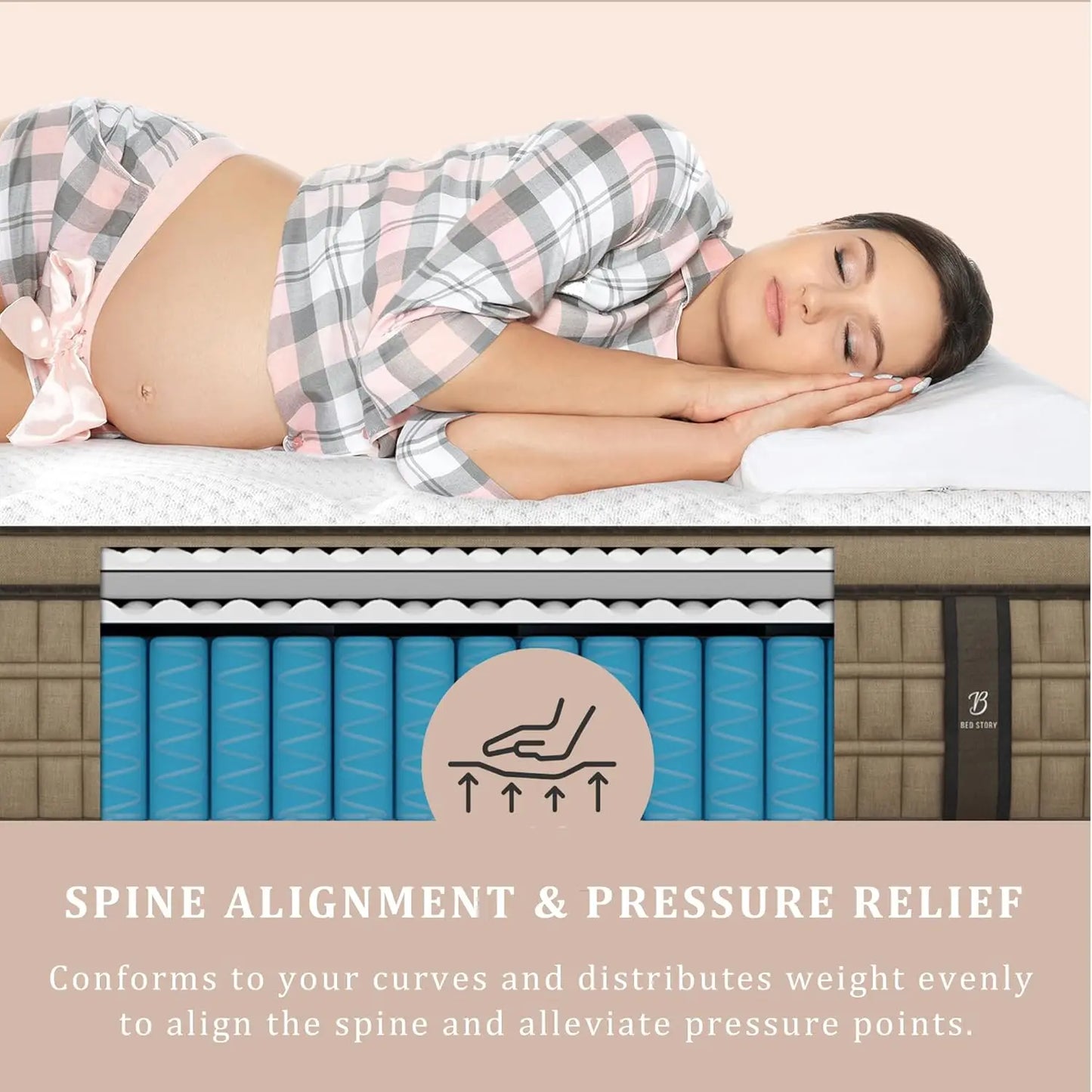 12 Inch Full/King Hybrid Gel Memory Foam Mattress, Queen Size Mattress with Breathable Fabric