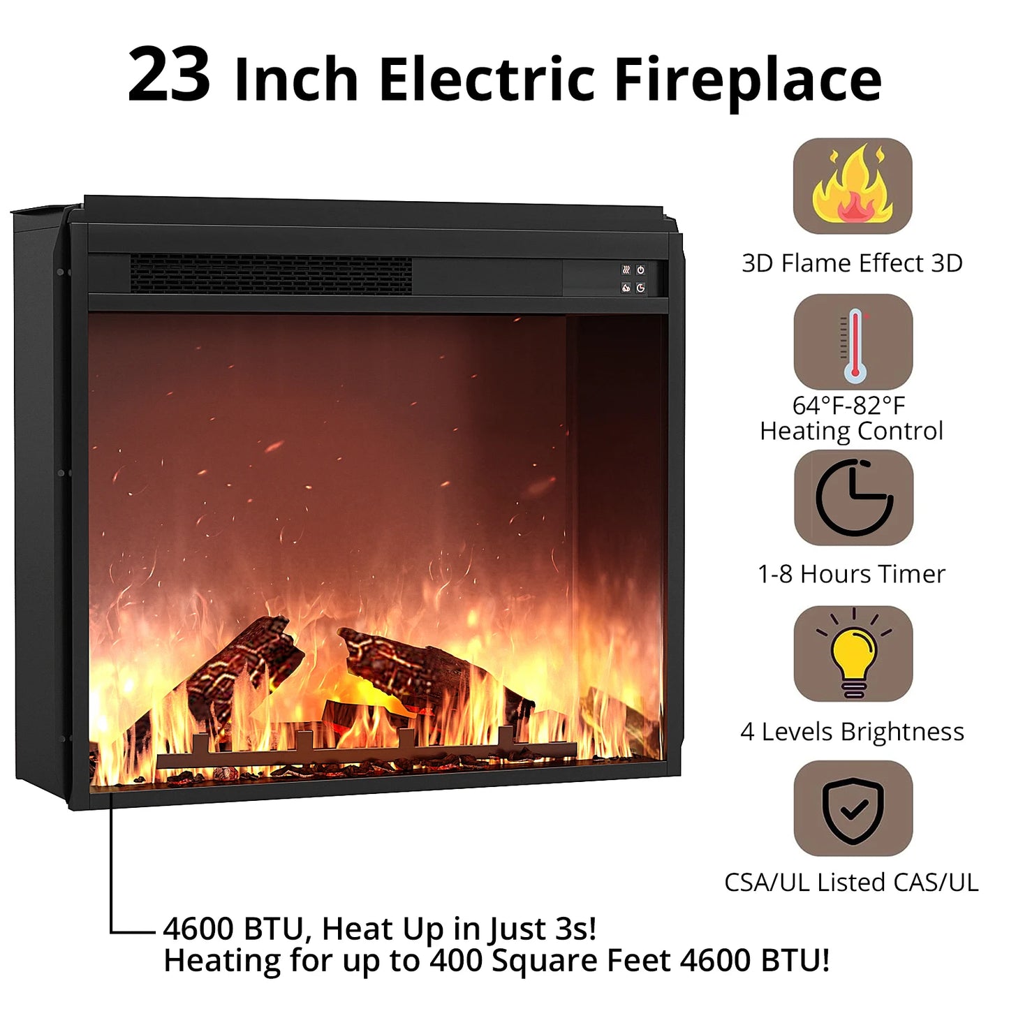 TV Stand 60’’ with Fireplace ,Farmhouse Entertainment Center w/26’’ Electric Fireplace