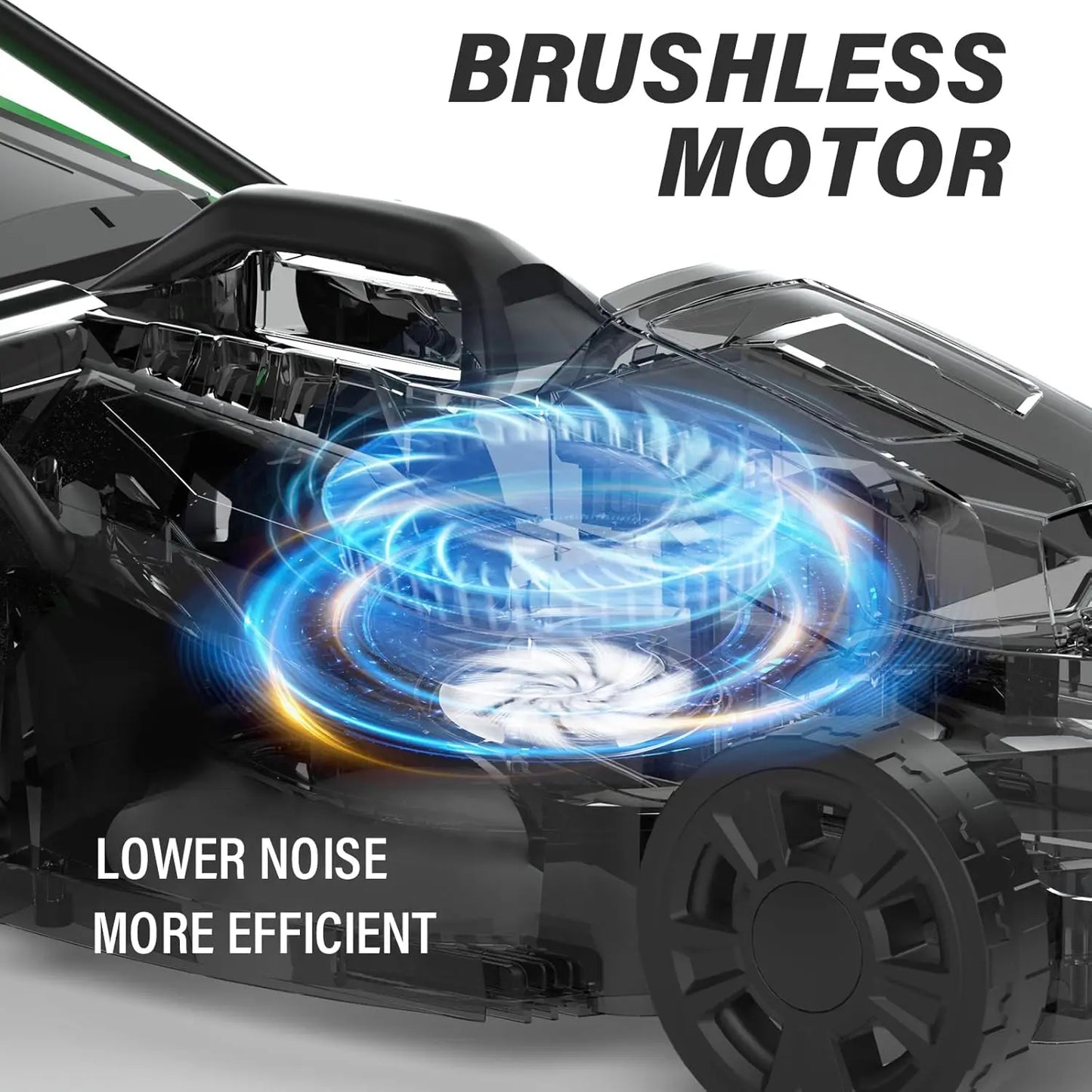 Customizable Electric Lawn Mower Cordless, 13 Inch 20V Lawn Mowers with Brushless Motor, 2-in-1 Lawn Mower,