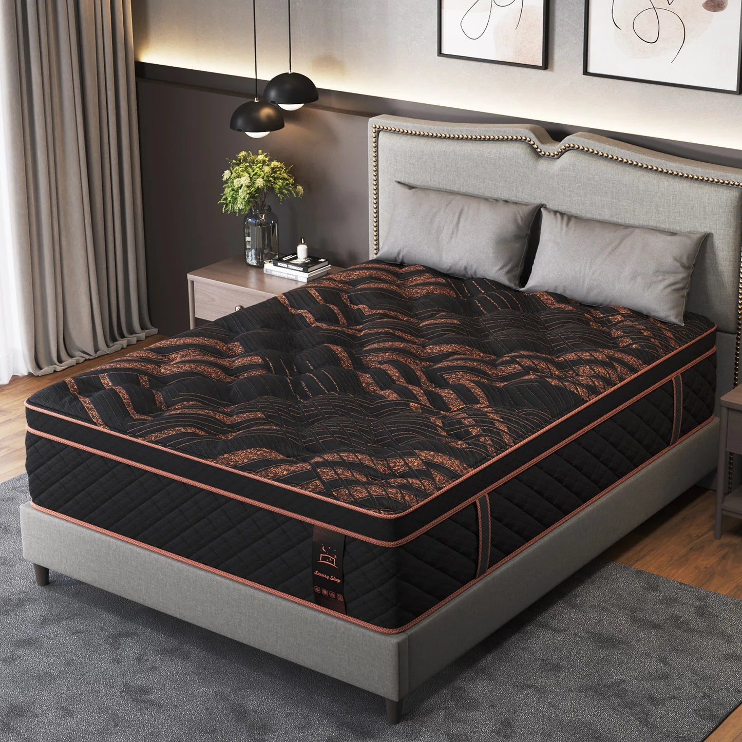 12"14" Gel Memory Foam Hybrid Pocket Spring Mattress Twin Full Queen King Bed Mattress In A Box, Medium Firm Motion Isolation