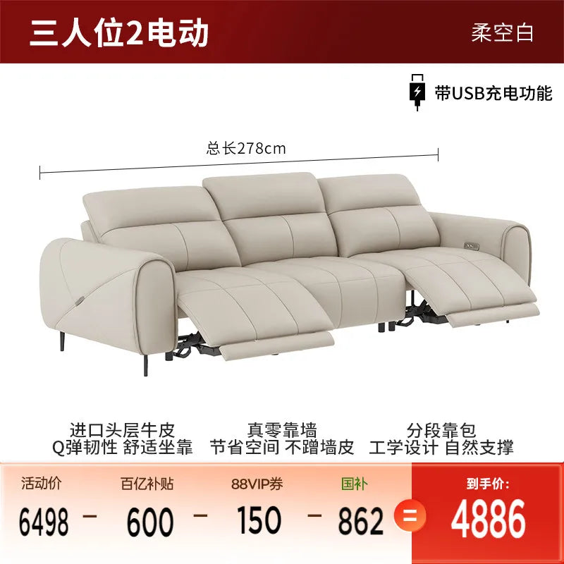 Recliner Classic Sofa , Apartment Design Sofa Elegant Living Room