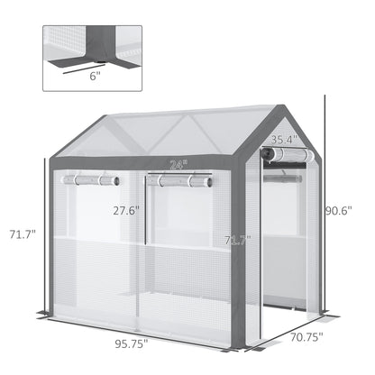 8' X 6' X 7.5' Walk-In Greenhouse Tunnel Portable Plant Garden Steel Frame