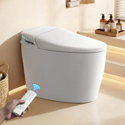 Smart Toilet with Bidet Built-in: Bidet Toilet with 4 Washing Modes Child Friendly, Toilet Bidet with Heated Seat, One Piece