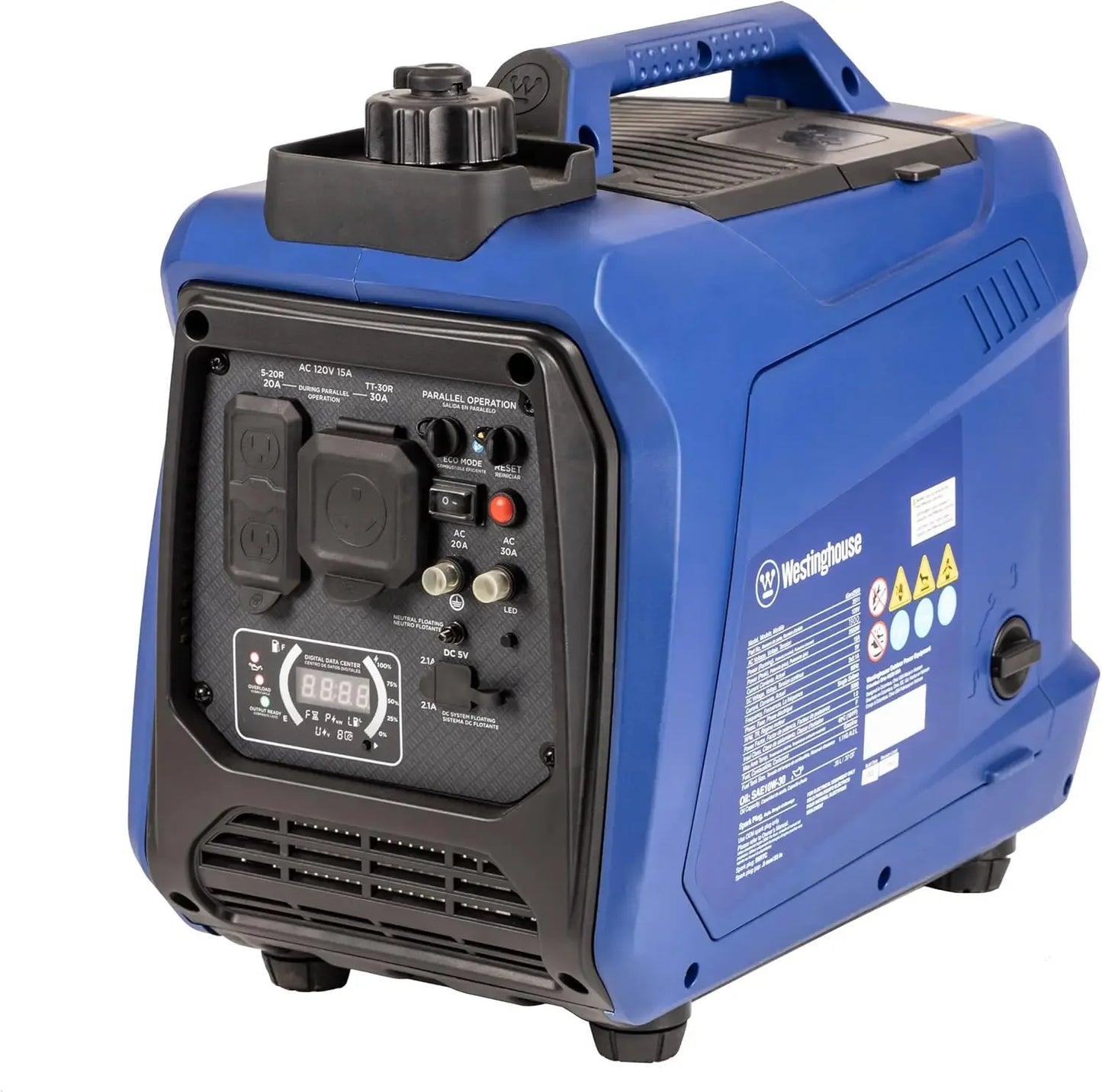 2550 Peak Watt Super Quiet & Lightweight Portable Inverter Generator, RV Ready 30A Outlet, Gas Powered, Parallel Capable