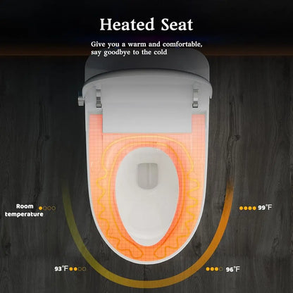 Smart Toilet with Bidet Built in, with Heated Seat and Night Light, Tankless Toilet for Bathroom, One Piece