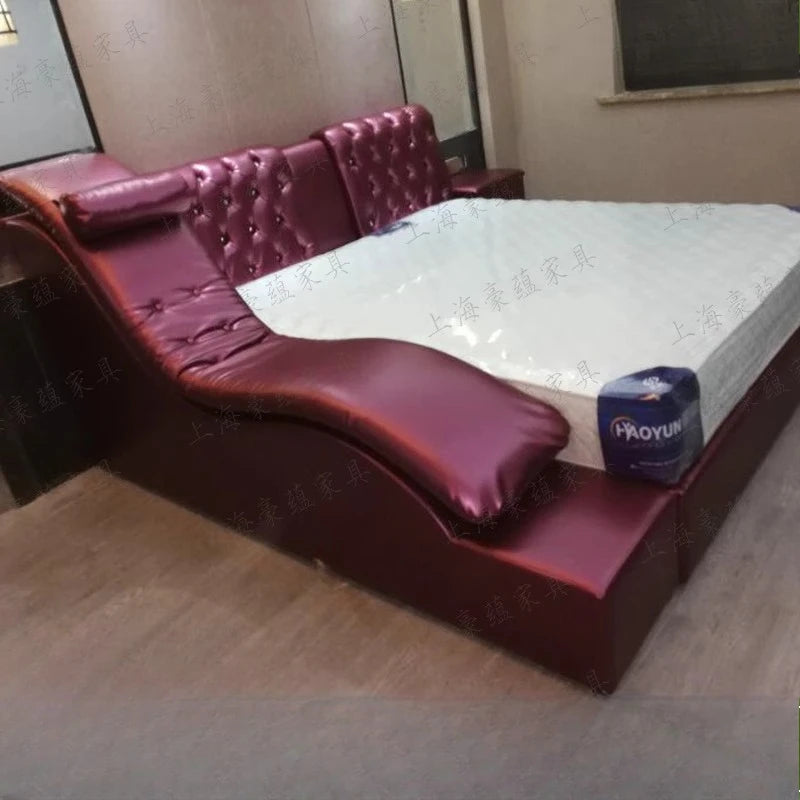 Electronic Japanese Bed Unique Massager Queen Double Smart Bed Lounge Upholstery Bedroom Furniture