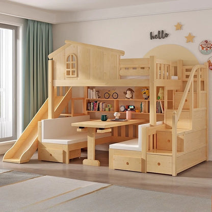 bedroom Slide kids bed,  luxury king size frame, full queen, Drawer storage, bunk beds, mattress, wooden furniture