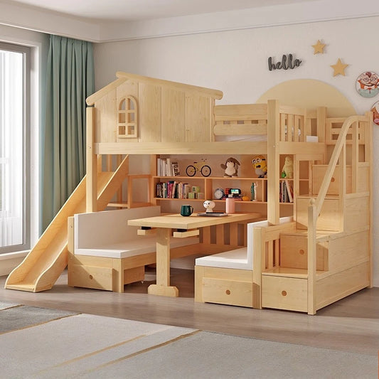 bedroom Slide kids bed,  luxury king size frame, full queen, Drawer storage, bunk beds, mattress, wooden furniture