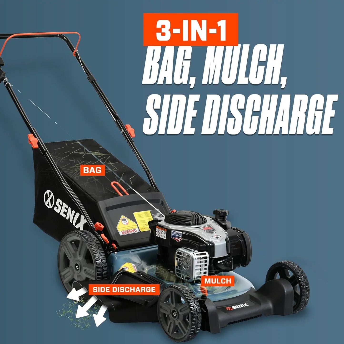 Customizable  Gas Push Lawn Mower with 140 cc 4-Cycle Briggs & Stratton Engine, Bagging, Mulching