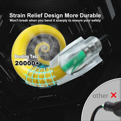 100 Ft 12/3 Gauge Heavy Duty Outdoor Extension Cord Waterproof With Lighted, Flexible Cold Weather 3 Prong Electric Cord Outside