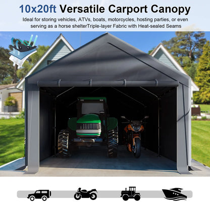 10 x 20 ft Outdoor Canopy Carport, Portable Car Tent Garage